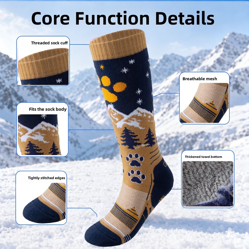 جوارب تزلج للأطفال، جوارب قطني - مراجعة Thermal Sock Winter وسعره