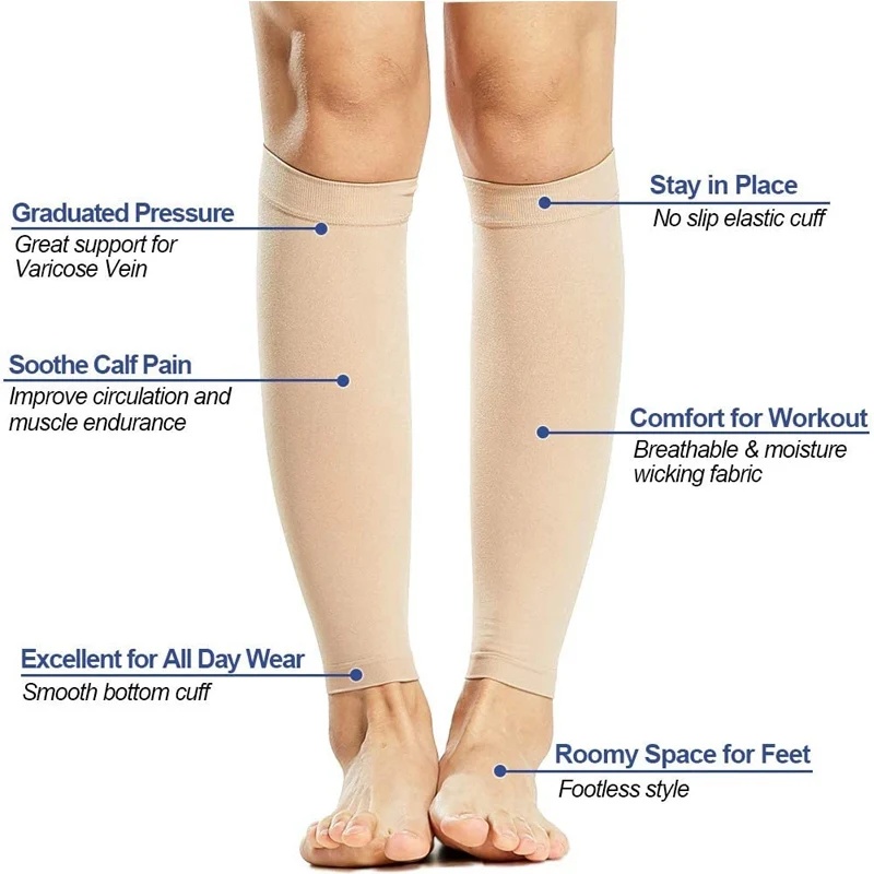 جوارب ضغط طبية متدرجة لساق الس - مراجعة Compression Sleeve Calf وسعره